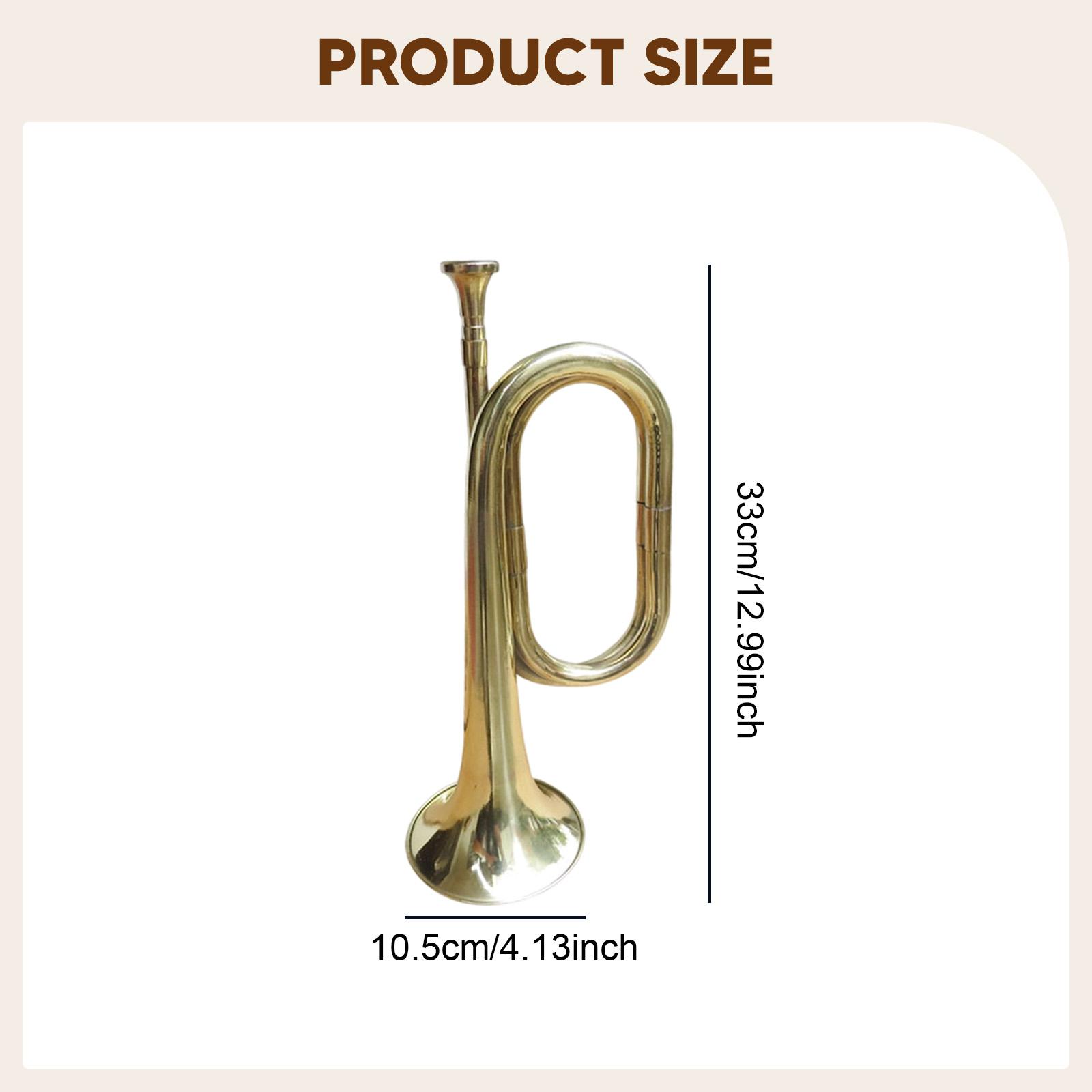 Musical Instrument Bugle - แตรทรัมเป็ต เครื่องดนตรีพกพา ขนาด 13 นิ้ว ทำจากทองเหลืองหนา