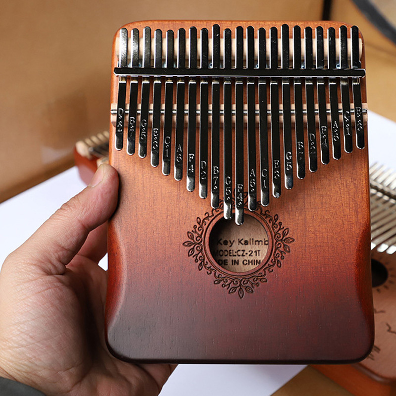 Musical Instrument Balalaika - 21 คีย์ Mahogany Kalimba 17 คีย์เปียโนThumbแบบพกพาเปียโนนิ้วมือสําหรับเริ่มต้นMbiraของขวัญสําหรับผู้ใหญ่/เด็ก