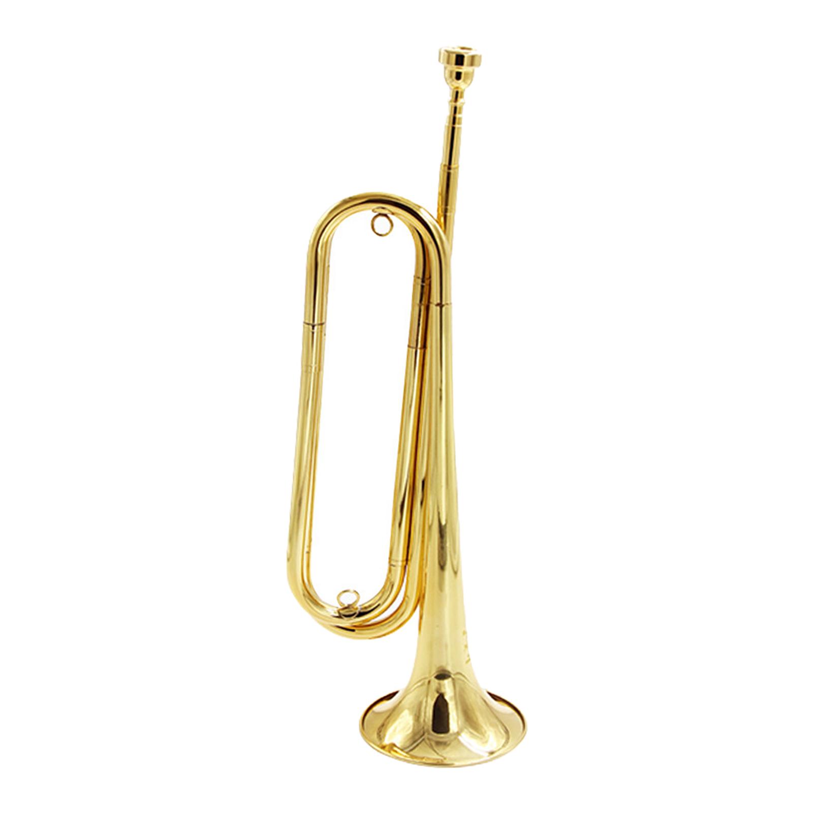 Musical Instrument Bugle - ทรัมเป็ตทหารม้าแตรเป่าทองเหลือง, ปากเป่า 7C, เครื่องดนตรีวินเทจ