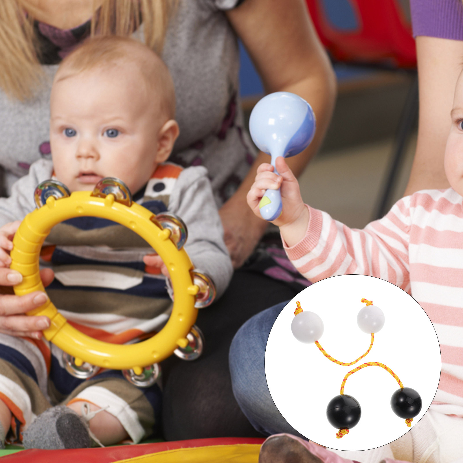 Musical Instrument You Shake - 2 คู่ ลูกบอลเขย่าแบบแอฟริกัน เครื่องดนตรีจังหวะ ลูกบอลทราย แอซาลาโต