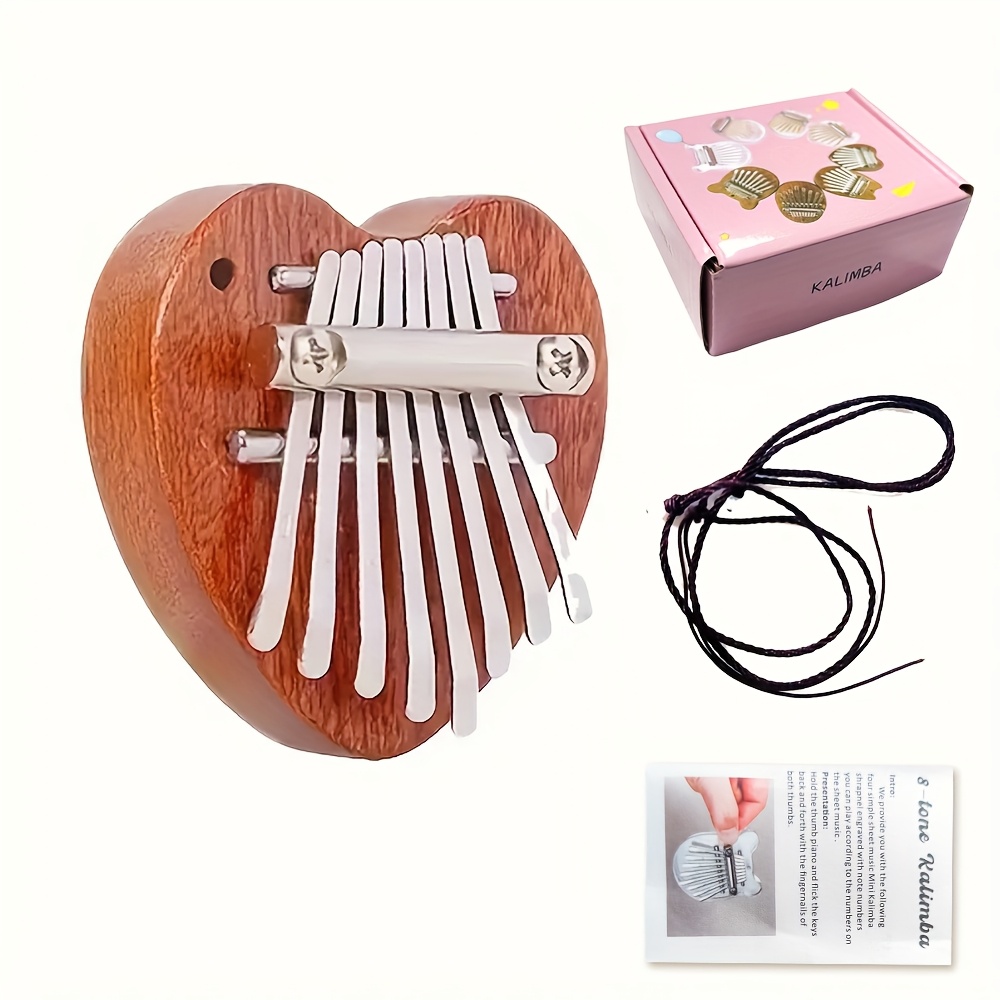 A Musical Instrument With Keys - เปียโนคาลิมบาไม้ขนาดเล็ก 8 คีย์ เครื่องดนตรีเปียโนนิ้วหัวแม่มือคุณภาพสูง อุปกรณ์เสริมดนตรีและของขวัญแบบจี้ เหมาะเป็นเพื่อนดนตรีที่สมบูรณ์แบบ