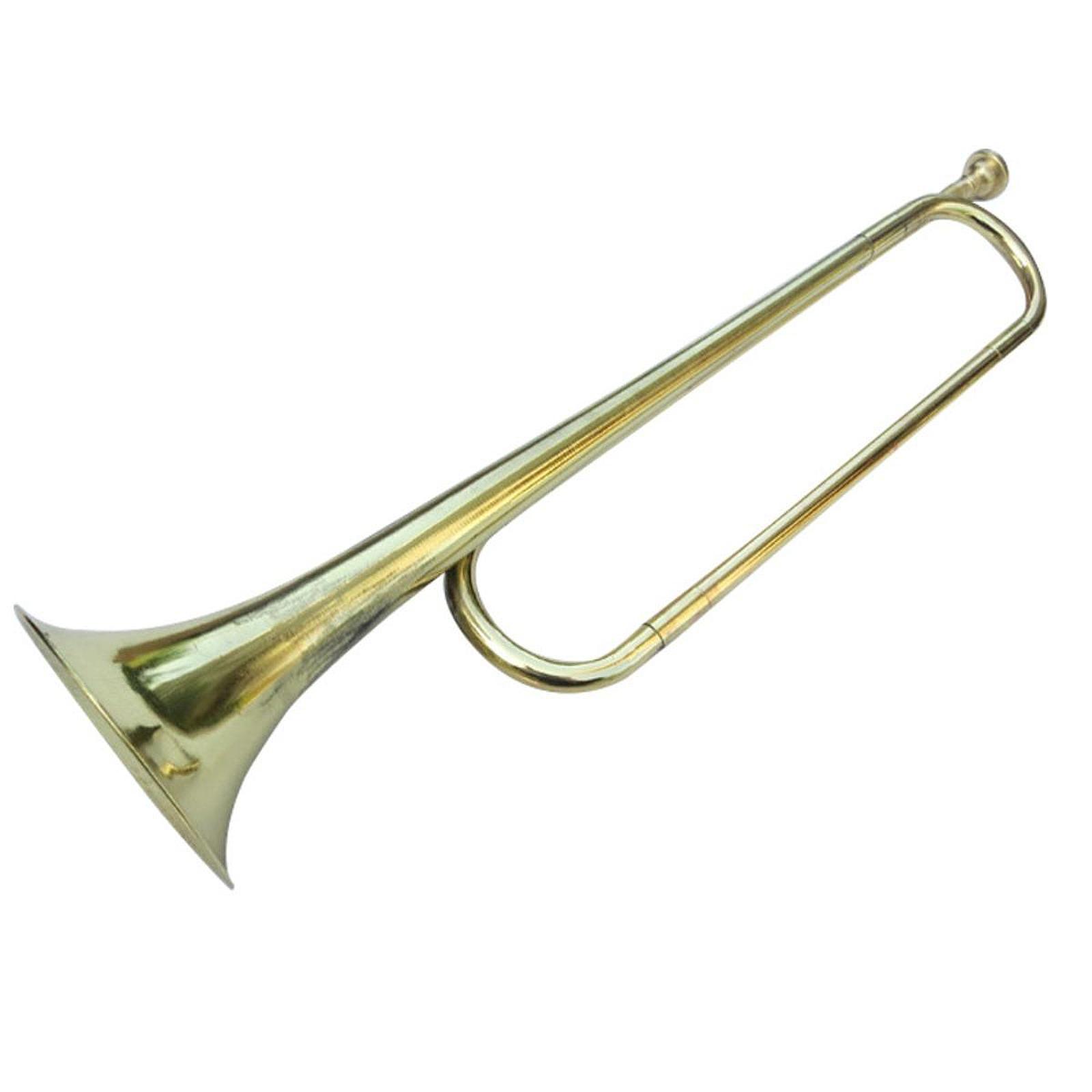 Musical Instrument Bugle - แตรทองเหลืองขัดเงาแบบ C แฟลต ทรงสวยหรู เครื่องดนตรีมาตรฐาน แตรยาวสำหรับหน่วยสอดแนม