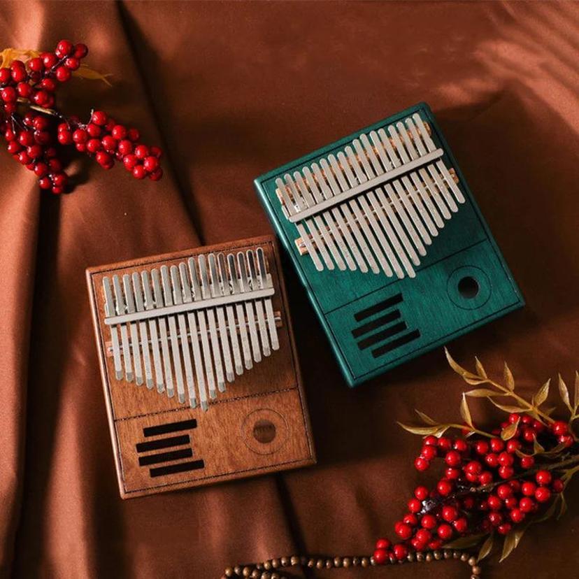 A Musical Instrument With Keys - รีโทร Kalimba 17 คีย์นิ้วมือเปียโนไม้คุณภาพสูง Mahogany Acacia