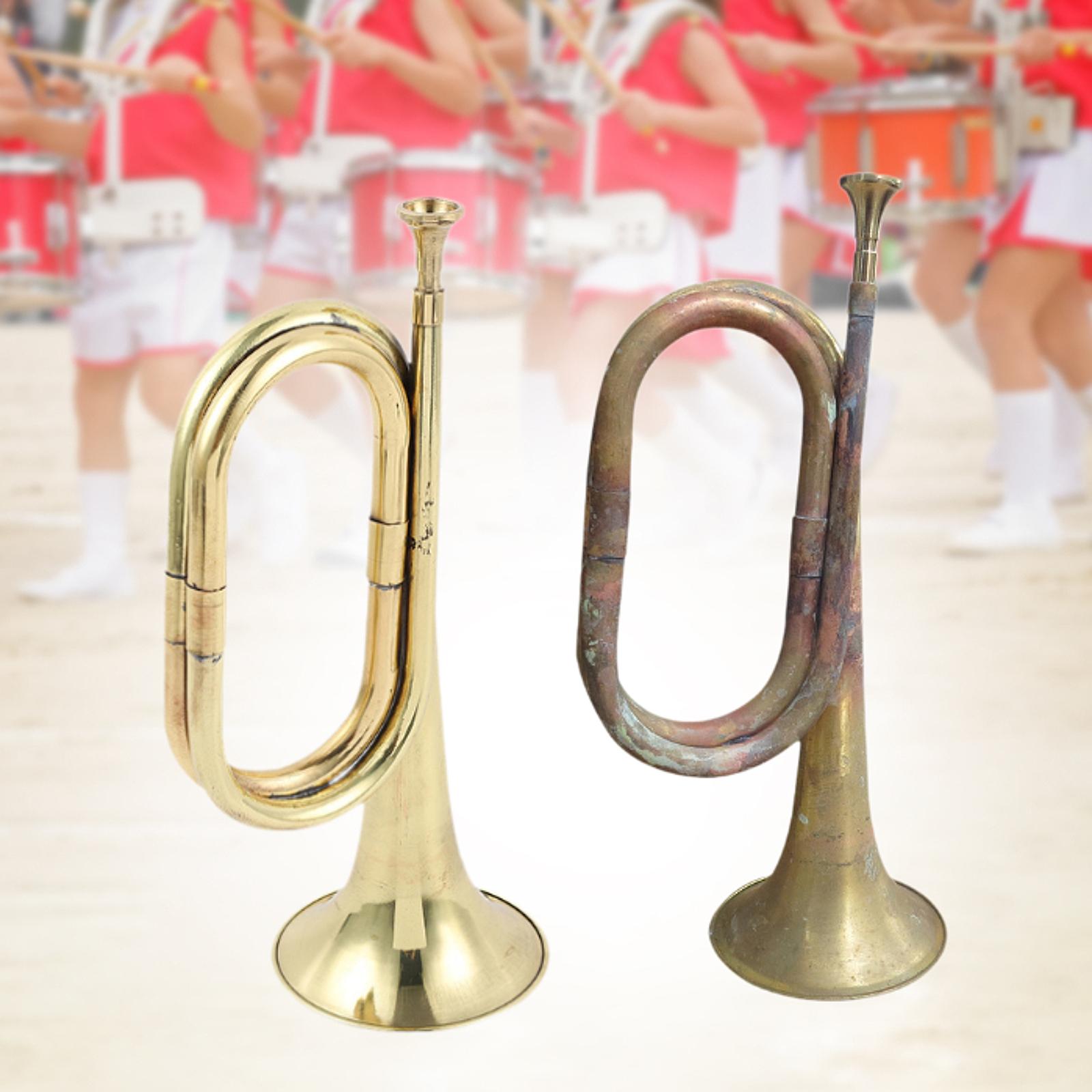 Musical Instrument Bugle - แตรทองเหลือง แตรเป่าลม เครื่องดนตรี แตรเป่าลมขนาดใหญ่สำหรับการแสดงวงดนตรีทองเหลืองกลางแจ้ง