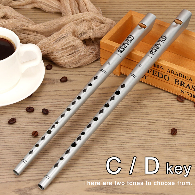 Musical Instrument Irish - ขลุ่ยคลาร์กแบบดั้งเดิม สีเงิน คีย์ C/D ขลุ่ยไอริช เครื่องดนตรีไอร์แลนด์