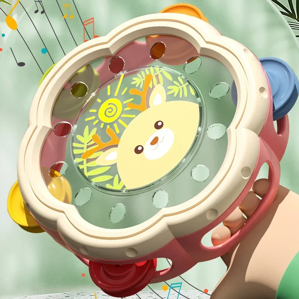 Musical Instrument You Shake - ของเล่นดนตรีเสริมพัฒนาการแบบมอนเตสซอรี่สำหรับเด็กทารก, ของเล่นเด็ก 6-12 เดือน เครื่องดนตรี กลองมือ