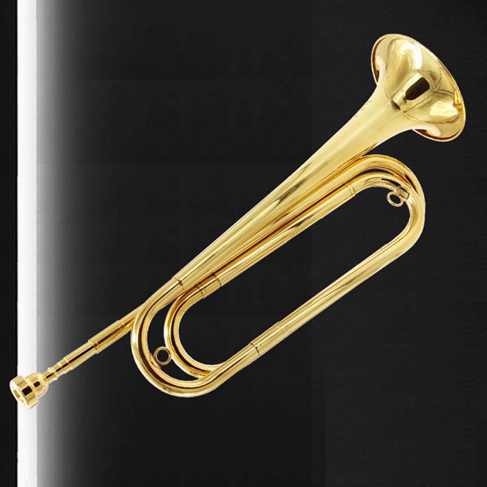 ทรัมเป็ตทหารม้าแตรเป่าทองเหลือ - Musical Instrument Bugle บทวิจารณ์และราคา