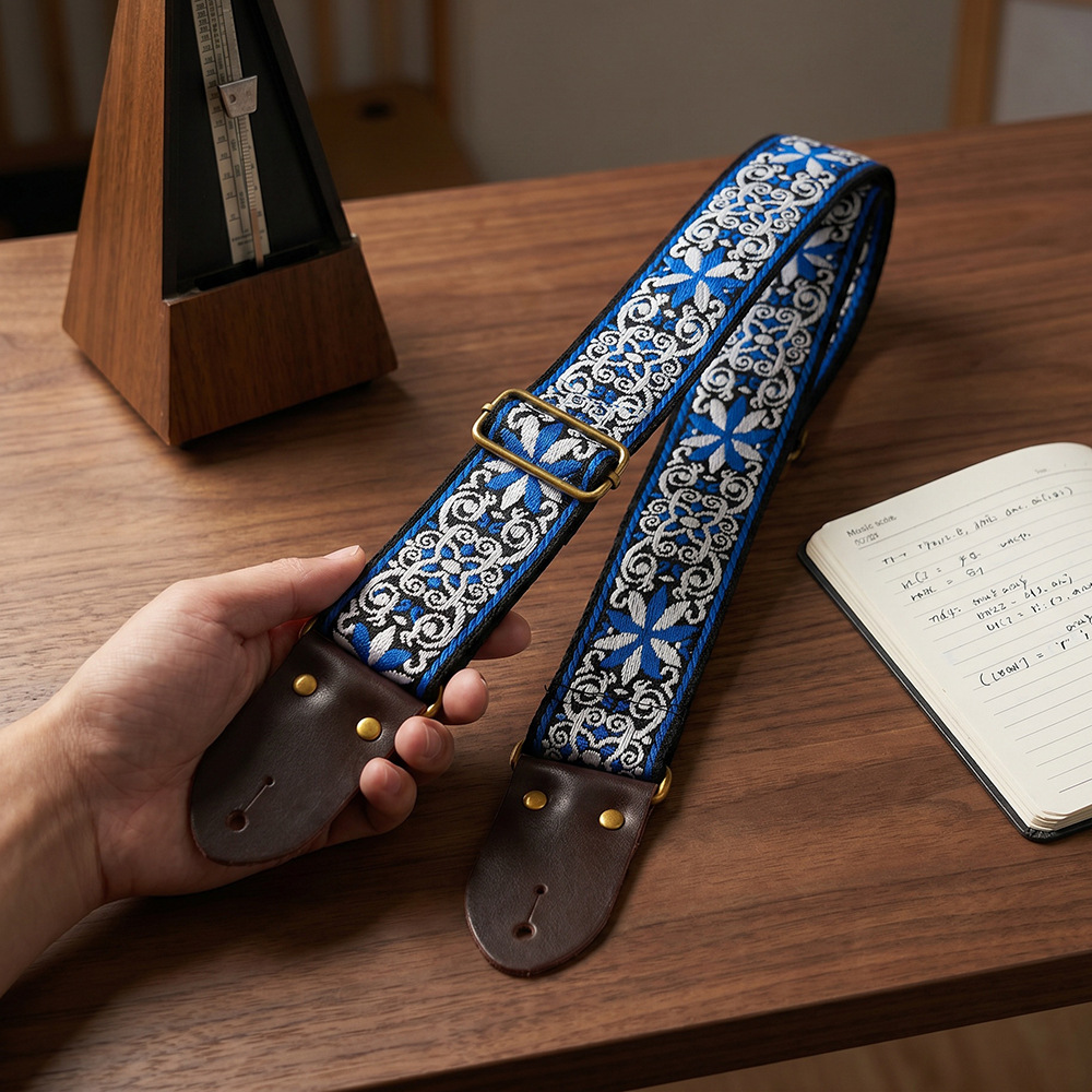 สายสะพายกีตาร์ปักลายสไตล์วินเท - Musical Instrument Note บทวิจารณ์และราคา