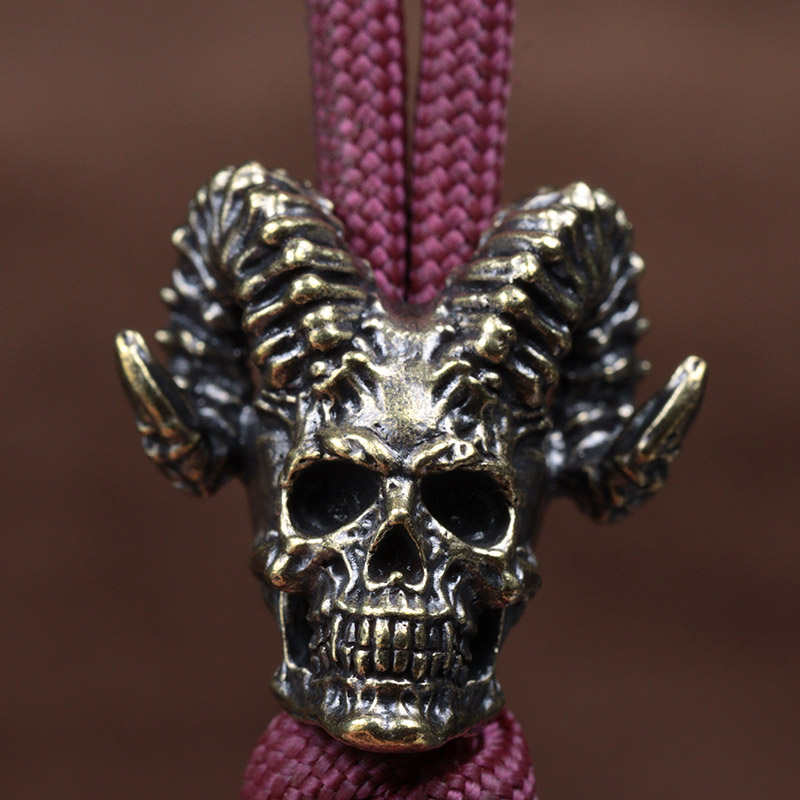 แพะ Horn Skull หัวทองเหลืองมีด - Musical Instrument Jewelry บทวิจารณ์และราคา
