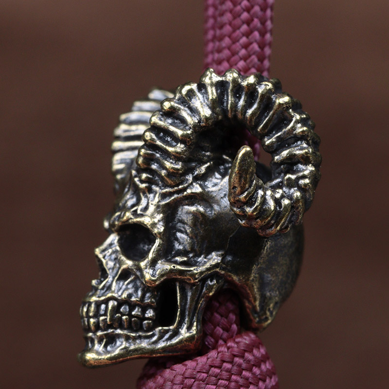 แพะ Horn Skull หัวทองเหลืองมีด - Musical Instrument Jewelry บทวิจารณ์และราคา